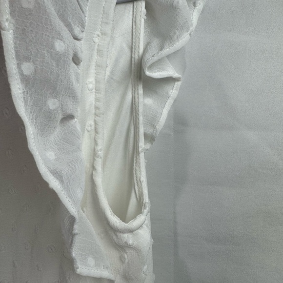 Lulus Dreamy Designs White Ruffled Tiered Swiss Dot Mini Dress S - Picture 7 of 11